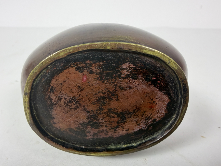 Antique Chinese Archaistic Style Patinated Bronze Hu Vase With Stylized Dragon Handles 6.75'H [Photo 8]