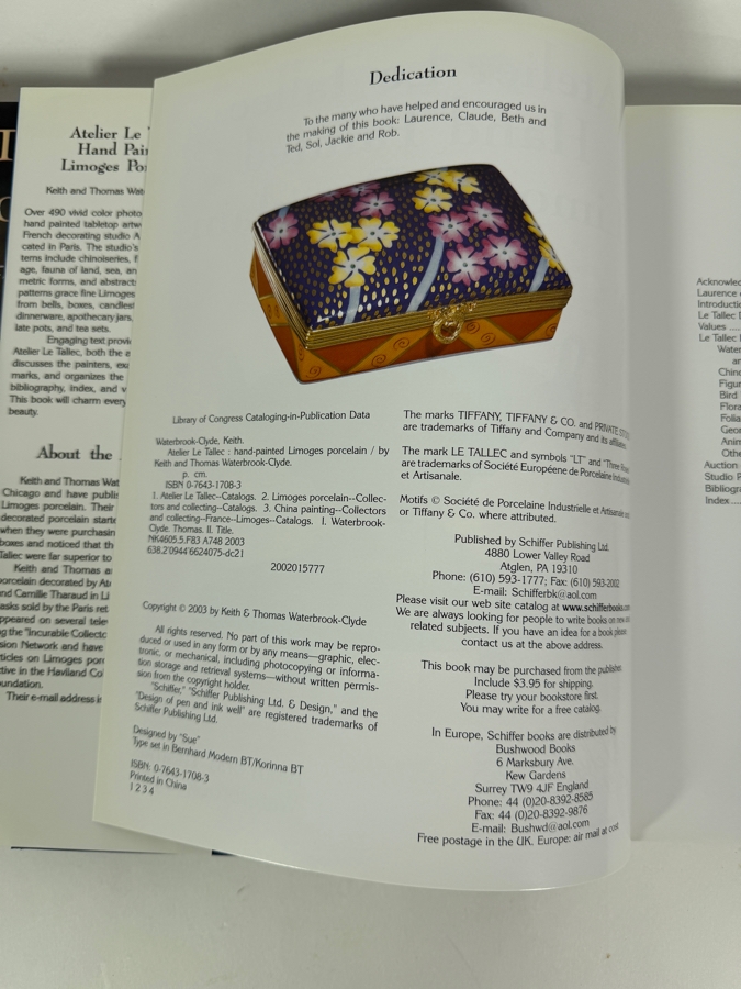 Lot Of 2 Hardcover Books The Limoges Porcelain Box From Snuff To Sentiments and Atelier Le Tallec Hand Painted Limoges Porcelain [Photo 7]
