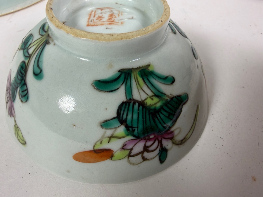 Lot Of 3 Antique Chinese Porcelain Bowls 4'W, 5.5'W, 7'W [Photo 17]