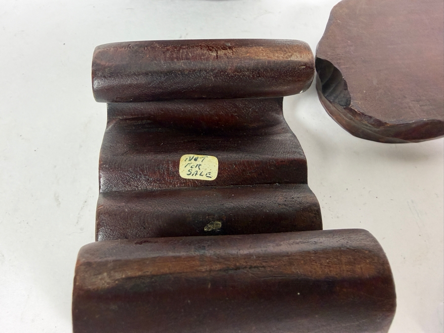 Lot Of Nine Vintage Chinese Wooden Display Stands of Different Shapes [Photo 7]