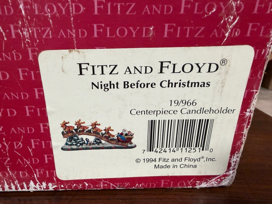 Eight Piece Lot of Vintage Fitz And Floyd Christmas Ceramic Holiday Tableware And Ornaments In Original Boxes [Photo 5]