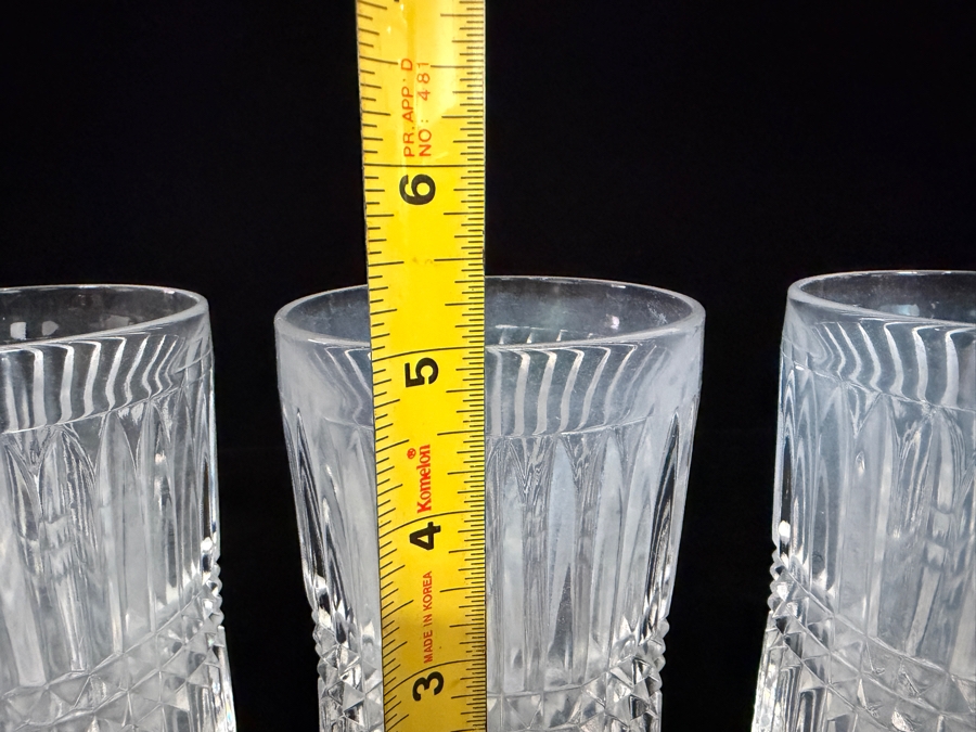 Set Of 5 Vintage Fostoria Aspen Cut Pressed Crystal Low Tumbler Glasses 5'H [Photo 6]