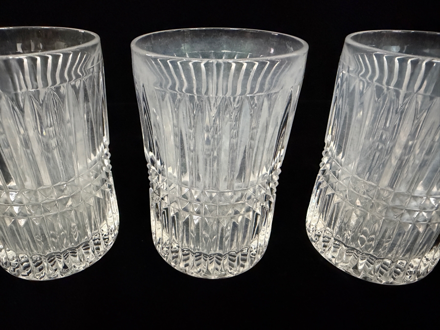 Set Of 5 Vintage Fostoria Aspen Cut Pressed Crystal Low Tumbler Glasses 5'H [Photo 5]
