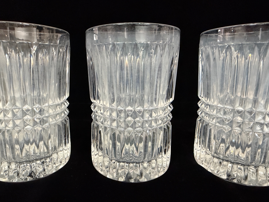 Set Of 5 Vintage Fostoria Aspen Cut Pressed Crystal Low Tumbler Glasses 5'H [Photo 4]