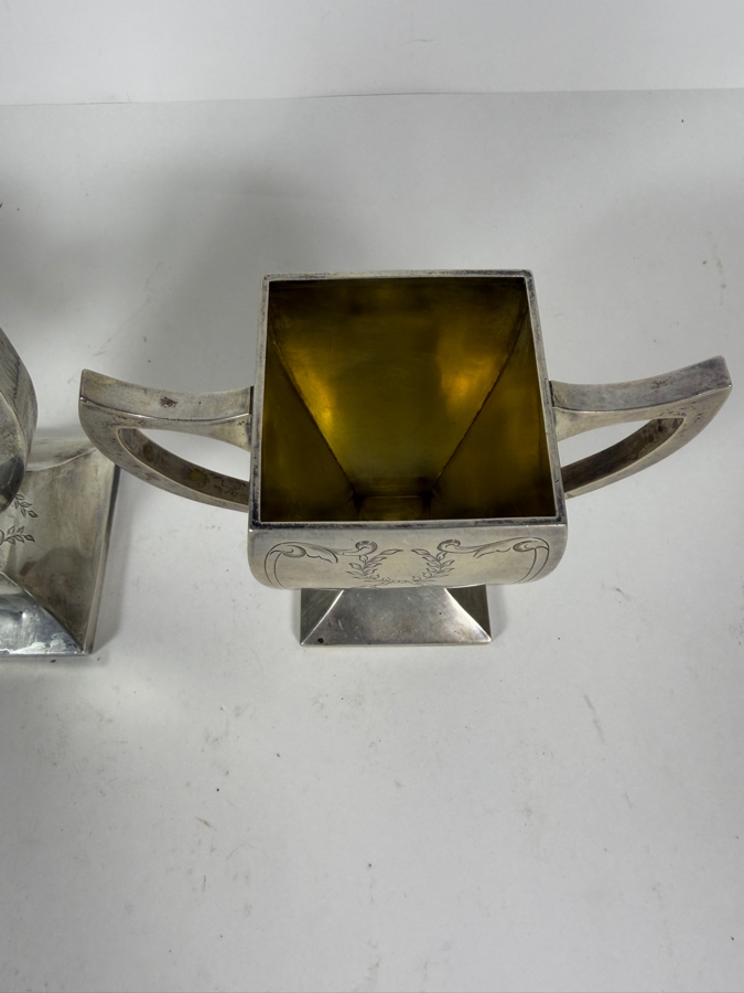 Three Piece Antique Art Deco Solid Sterling Silver Coffee Service Set by Rockwell Silver Company 4'H - 9.5'H 568.5g (Silver Melt Value $1,114) [Photo 8]