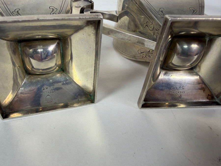 Three Piece Antique Art Deco Solid Sterling Silver Coffee Service Set by Rockwell Silver Company 4'H - 9.5'H 568.5g (Silver Melt Value $1,114) [Photo 12]