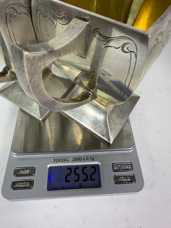 Three Piece Antique Art Deco Solid Sterling Silver Coffee Service Set by Rockwell Silver Company 4'H - 9.5'H 568.5g (Silver Melt Value $1,114) [Photo 15]