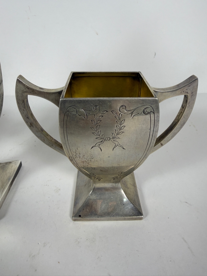 Three Piece Antique Art Deco Solid Sterling Silver Coffee Service Set by Rockwell Silver Company 4'H - 9.5'H 568.5g (Silver Melt Value $1,114) [Photo 7]