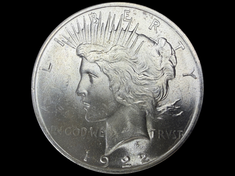1922 Brilliant Uncirculated Peace Silver Dollar