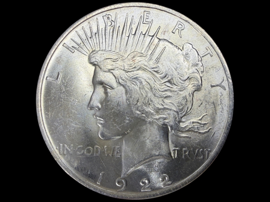 1922 Brilliant Uncirculated Peace Silver Dollar