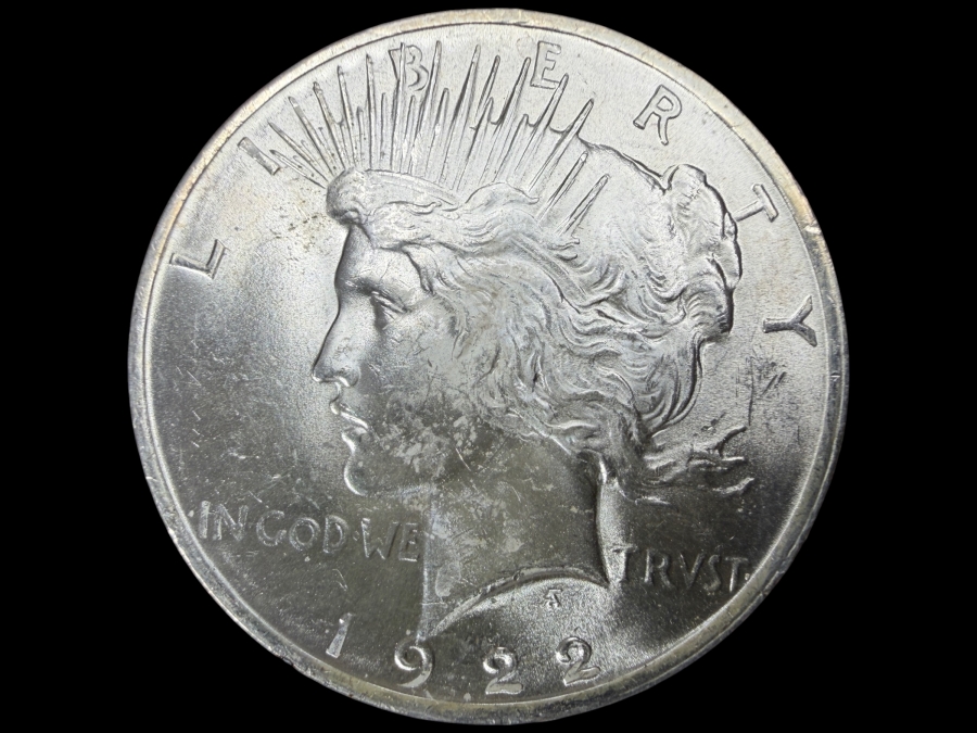 1922 Brilliant Uncirculated Peace Silver Dollar