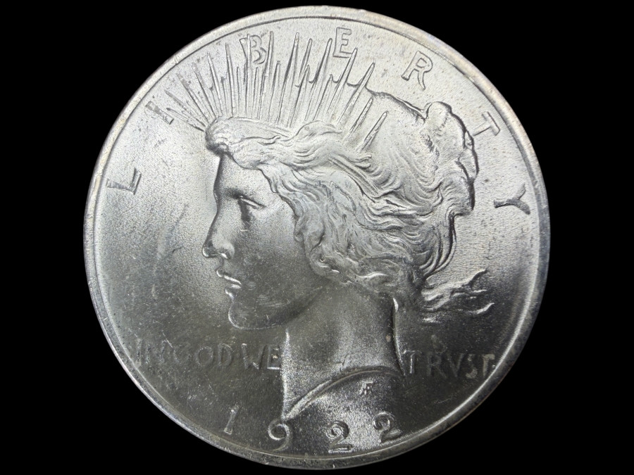 1922 Brilliant Uncirculated Peace Silver Dollar