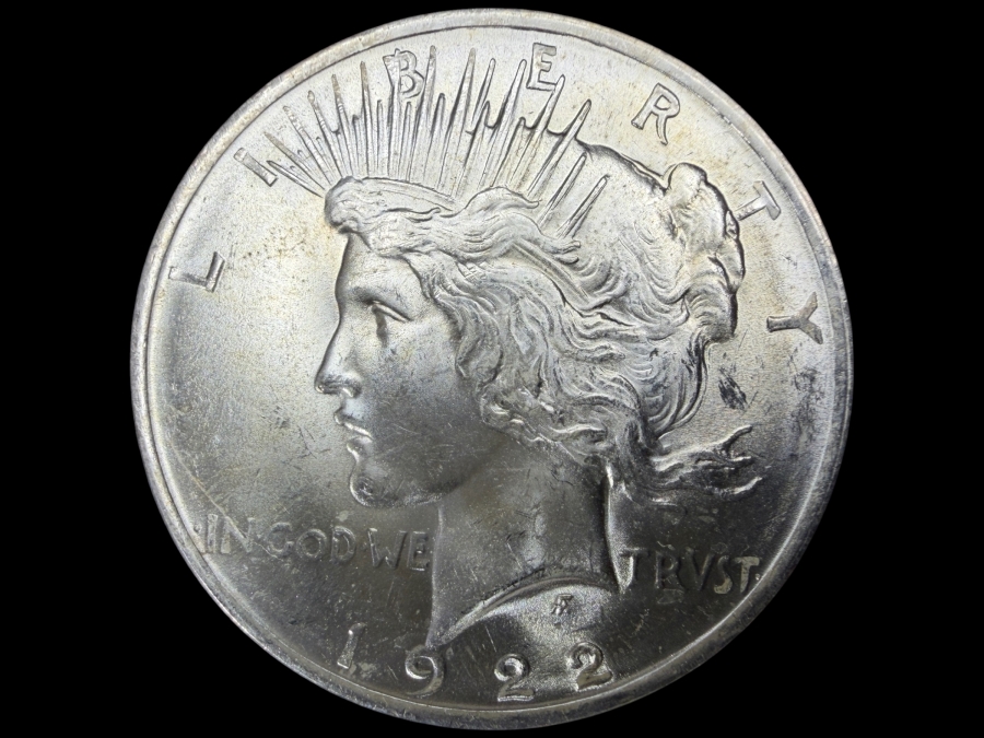1922 Brilliant Uncirculated Peace Silver Dollar