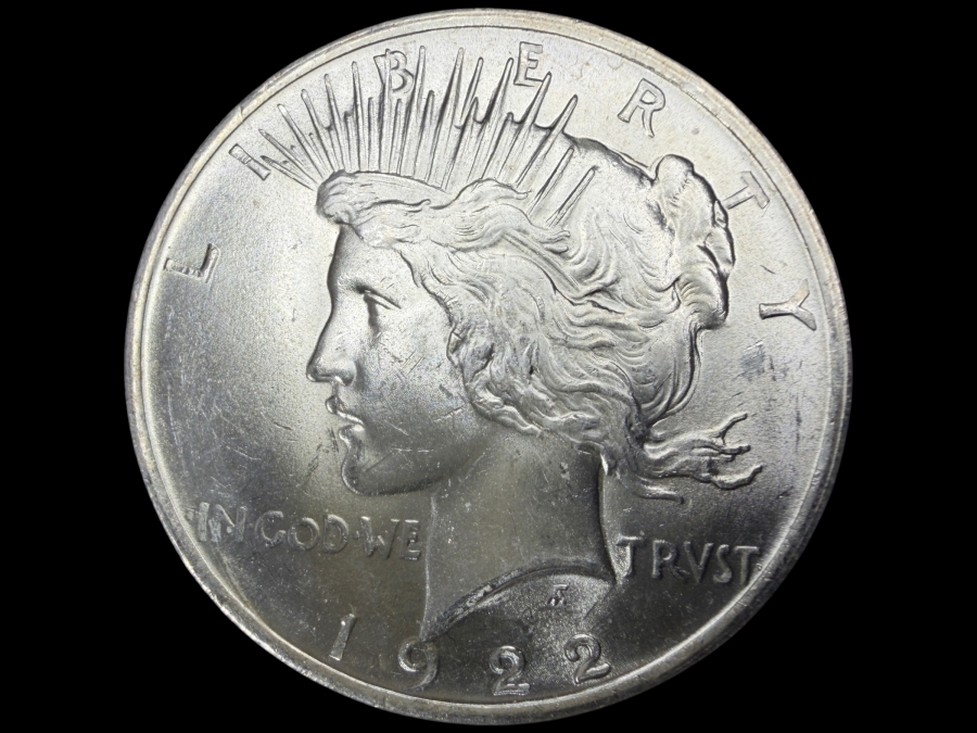 1922 Brilliant Uncirculated Peace Silver Dollar