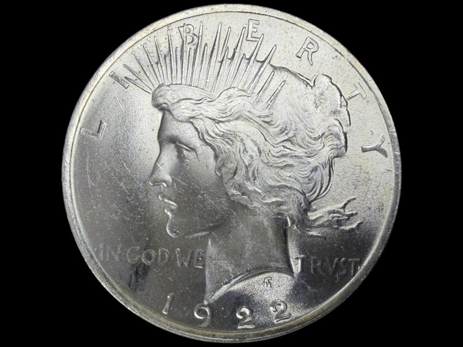 1922 Brilliant Uncirculated Peace Silver Dollar