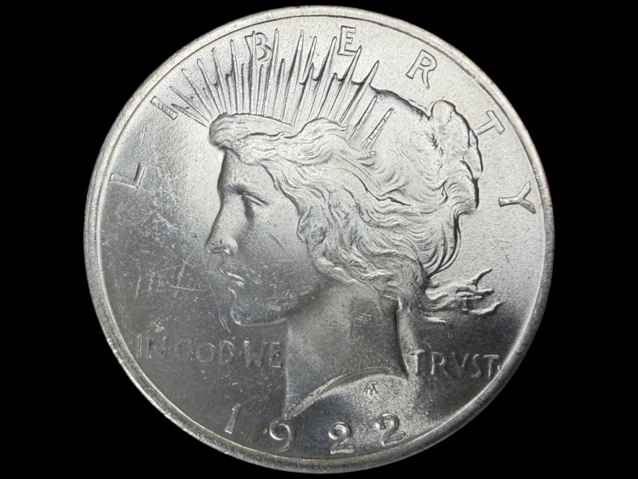 1922 Brilliant Uncirculated Peace Silver Dollar