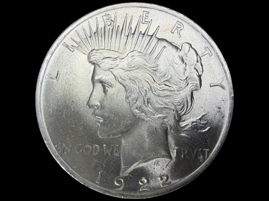 1922 Brilliant Uncirculated Peace Silver Dollar