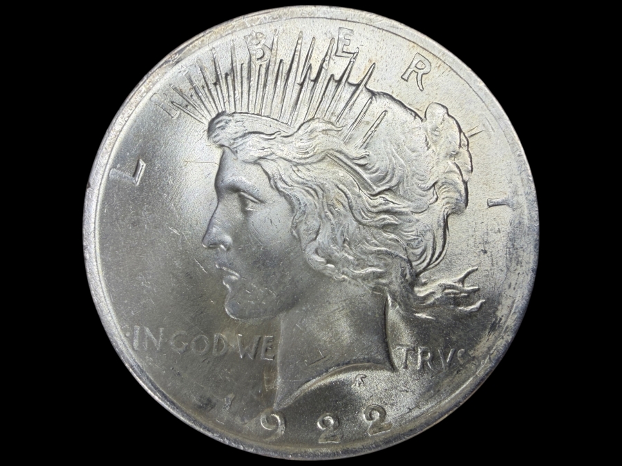 1922 Brilliant Uncirculated Peace Silver Dollar