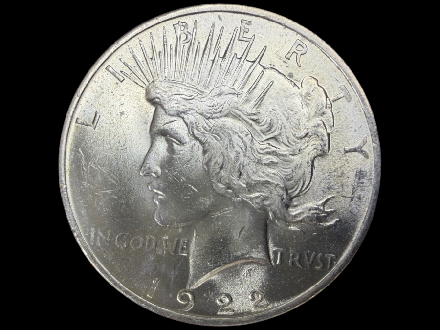 1922 Brilliant Uncirculated Peace Silver Dollar