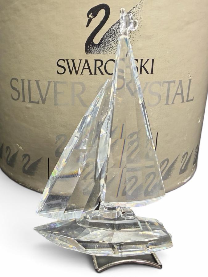 Swarovski Silver Crystal Sailboat with Box