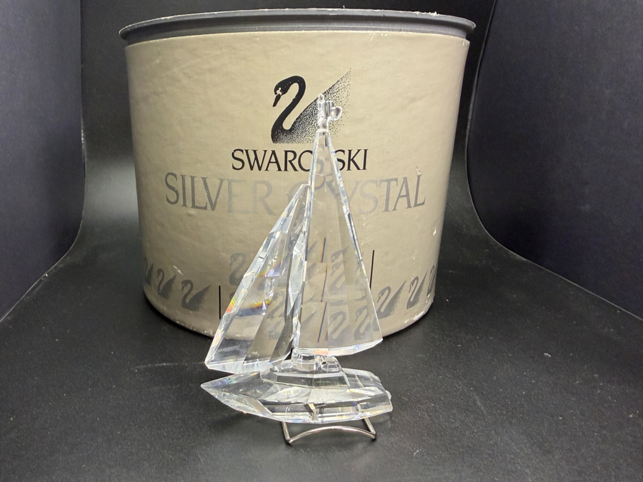 Swarovski Silver Crystal Sailboat with Box [Photo 2]