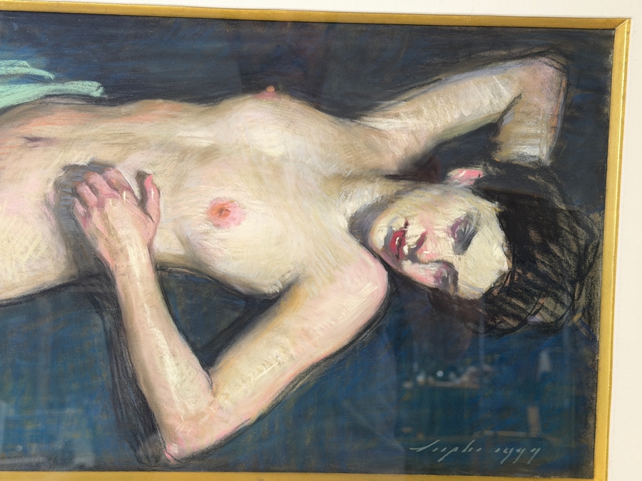 Malcolm T. Liepke (b. 1953, American) Original Pastel on Paper Nude Drawing 17 X 11 Framed 31 X 25 [Photo 3]