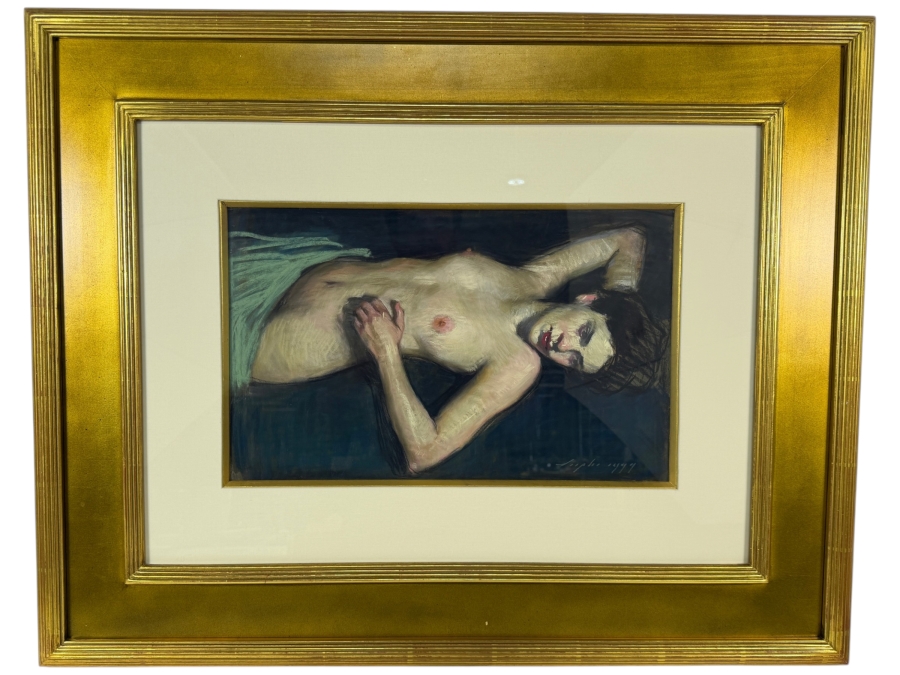 Malcolm T. Liepke (b. 1953, American) Original Pastel on Paper Nude Drawing 17 X 11 Framed 31 X 25