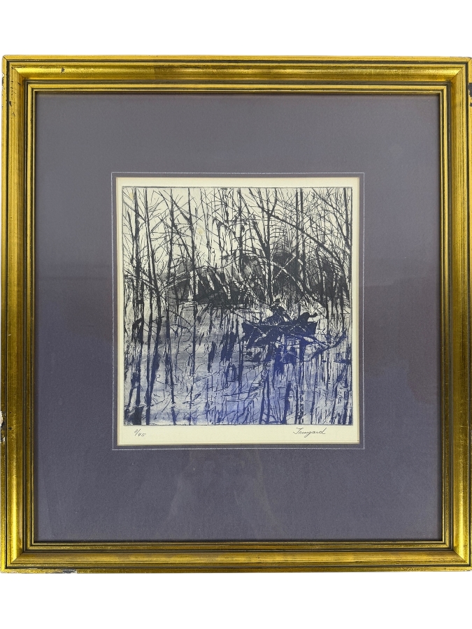 Vintage Framed Artist Signed Limited Edition Print 9 X 10 Framed 17 X 19