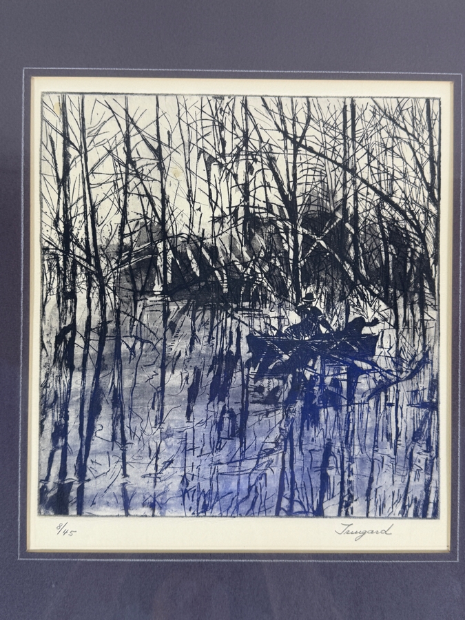 Vintage Framed Artist Signed Limited Edition Print 9 X 10 Framed 17 X 19 [Photo 2]