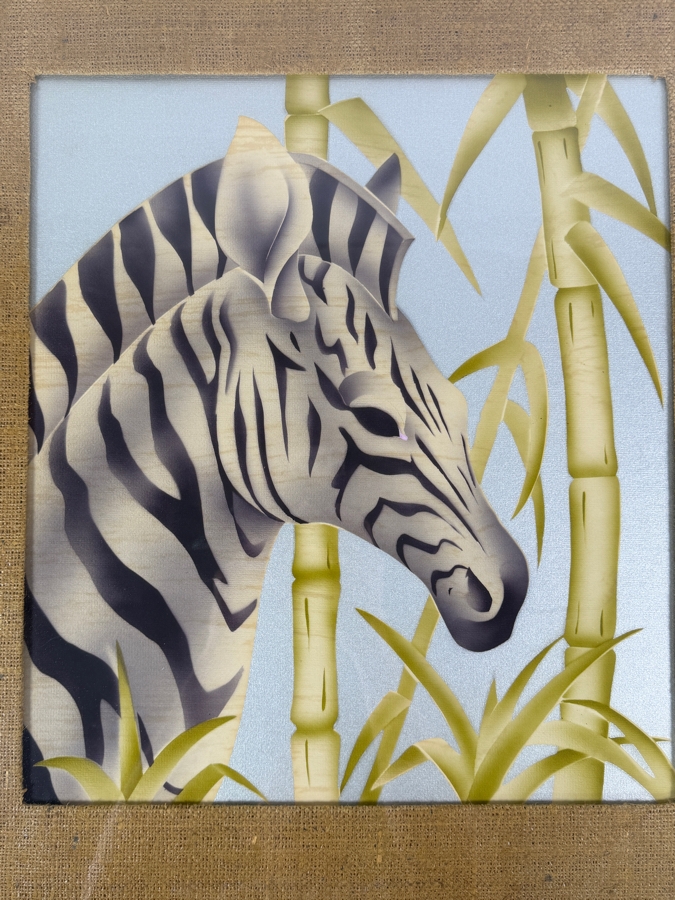 Vintage Framed Zebra Print 15.5 X 17.5 Framed 25 X 27 [Photo 2]