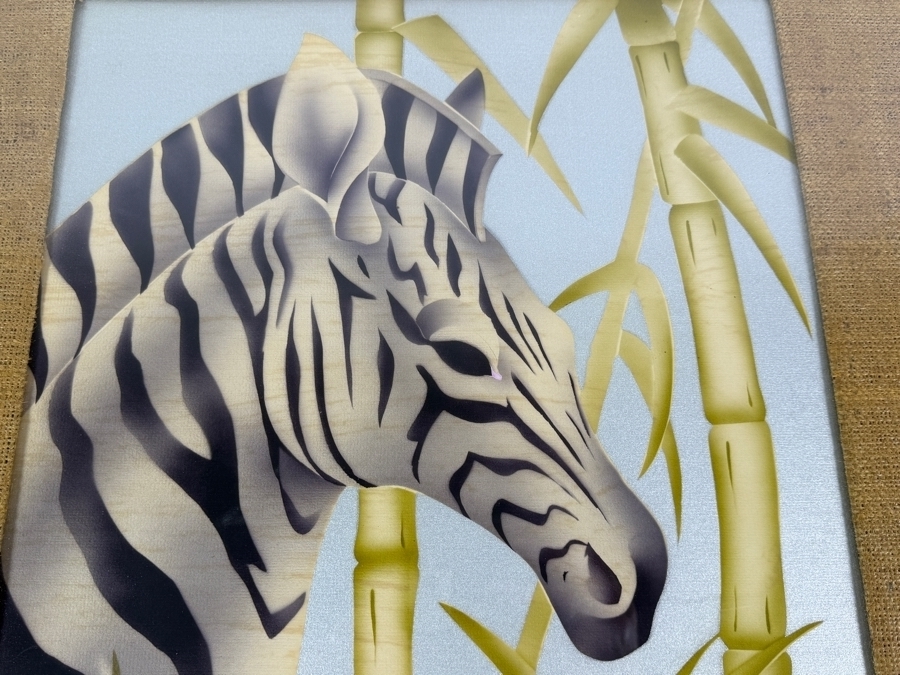Vintage Framed Zebra Print 15.5 X 17.5 Framed 25 X 27 [Photo 3]