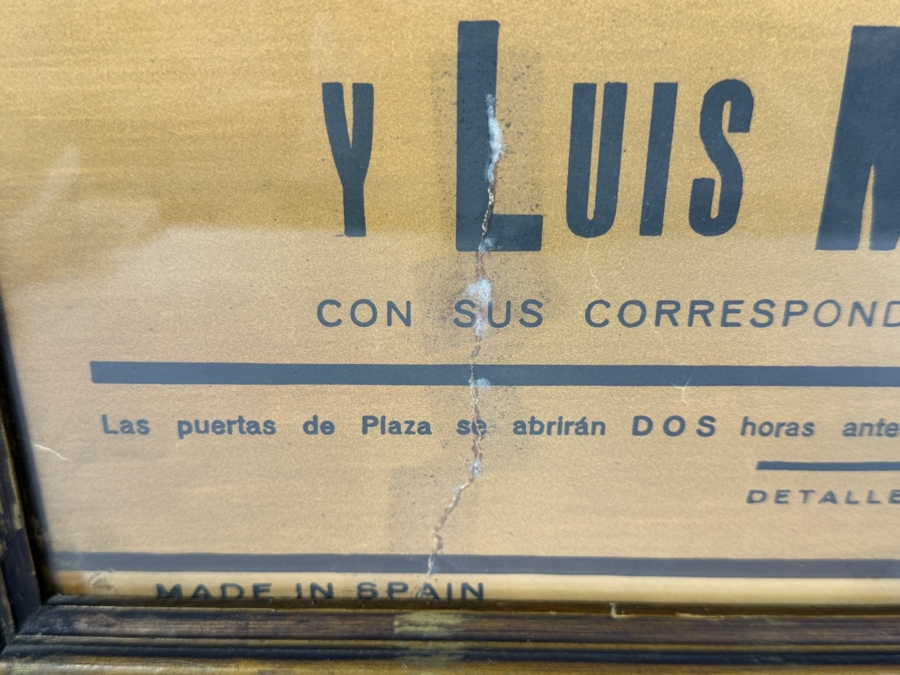Very Rare Original 1947 Spanish Bullfighting Lithograph Poster by Artist Juan Reus Advertising the Final Bullfight of the Legendary Matador Manuel Rodriguez Manolete Who Was Fatally Gored at this Event on August 28, 1947 [Photo 6]
