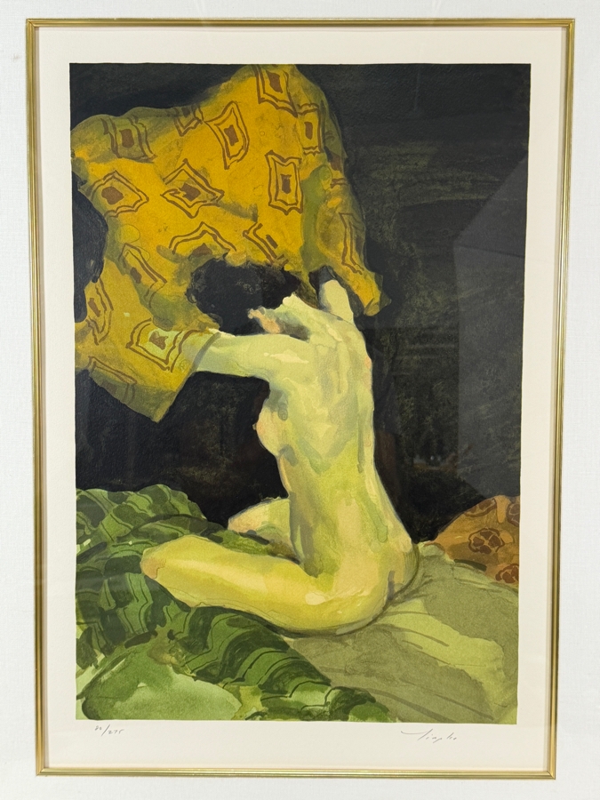 Malcolm T. Liepke (b. 1953, American) Limited Edition Lithograph Titled 'Seated Nude' Artist Signed Numbered 80 of 275 14 X 20.5 Framed 26 X 33 [Photo 2]