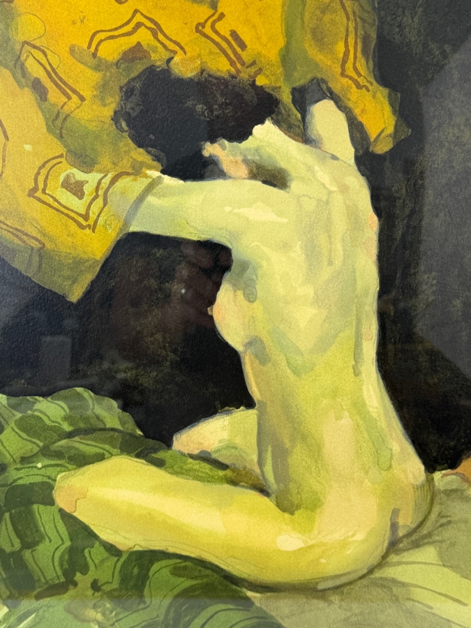 Malcolm T. Liepke (b. 1953, American) Limited Edition Lithograph Titled 'Seated Nude' Artist Signed Numbered 80 of 275 14 X 20.5 Framed 26 X 33 [Photo 3]