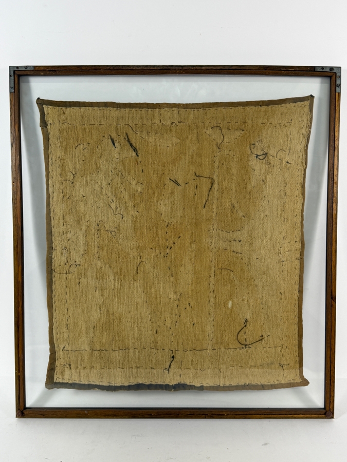 Antique Egyptian Khayamiya Traditional Hand-stitched Applique Textile 16 X 18.5 Framed 20.5 X 22.5 [Photo 6]