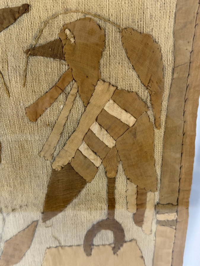 Antique Egyptian Khayamiya Traditional Hand-stitched Applique Textile 16 X 18.5 Framed 20.5 X 22.5 [Photo 5]