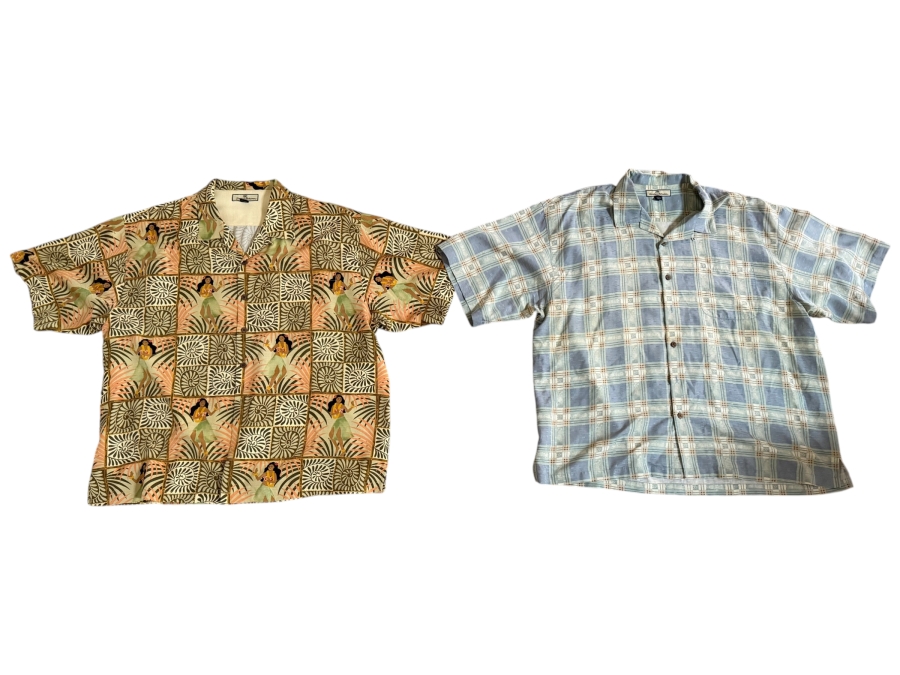 Pair of Tommy Bahama 100% Silk Shirts XXL