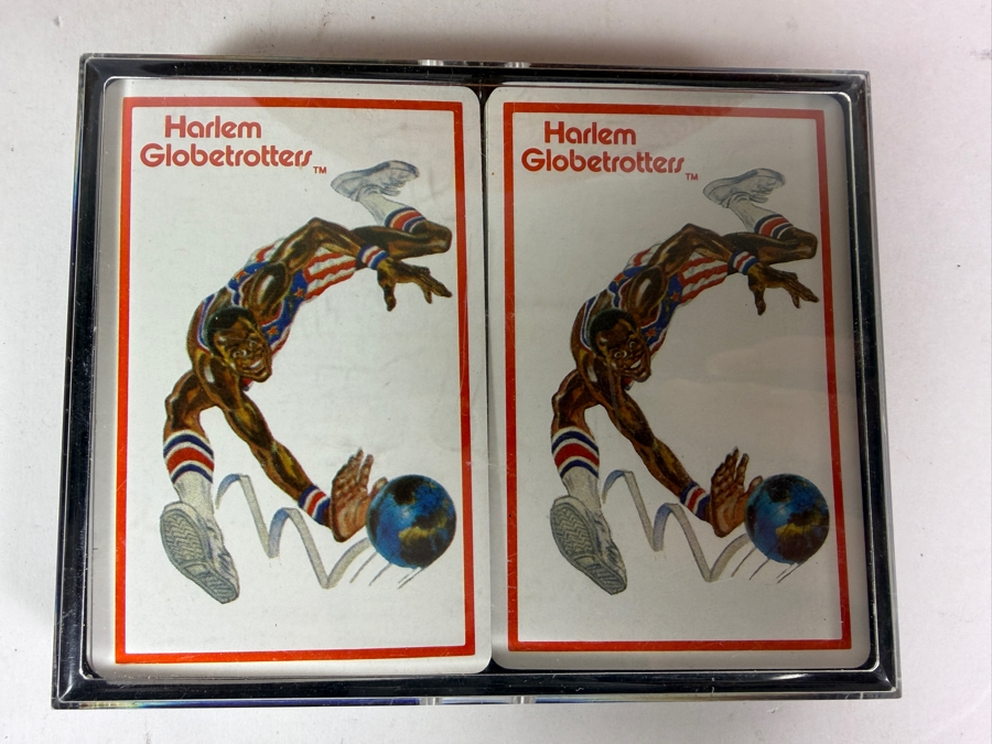 Vintage Harlem Globetrotters Signed Basketball and Playing Cards - See Photos for Signatures Including Fred 'Curly' Neal, 'Sweet Lou' Dunbar and Hubert 'Geese' Ausbie [Photo 13]