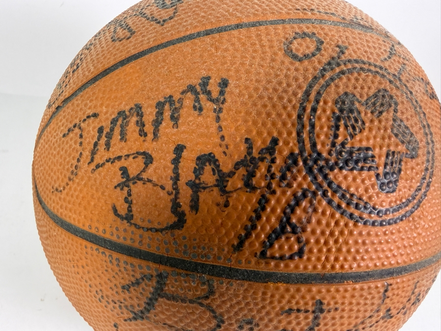 Vintage Harlem Globetrotters Signed Basketball and Playing Cards - See Photos for Signatures Including Fred 'Curly' Neal, 'Sweet Lou' Dunbar and Hubert 'Geese' Ausbie [Photo 4]