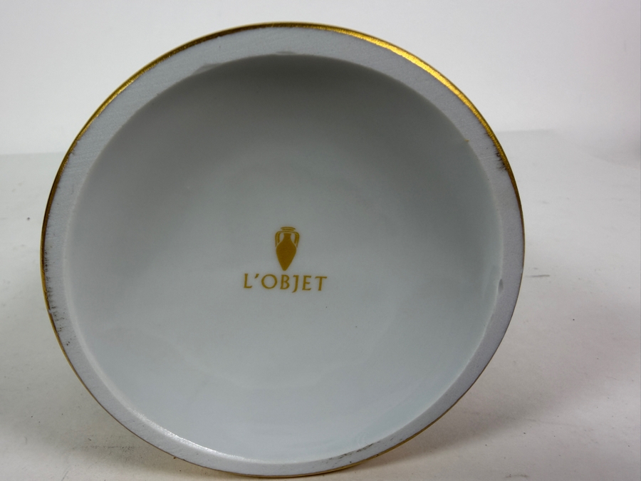  L'Objet Leopard Candle Featuring a Porcelain Design with 24K Gold Accents and a Gold-plated Leopard Finial 4.75H Retails $195 [Photo 4]