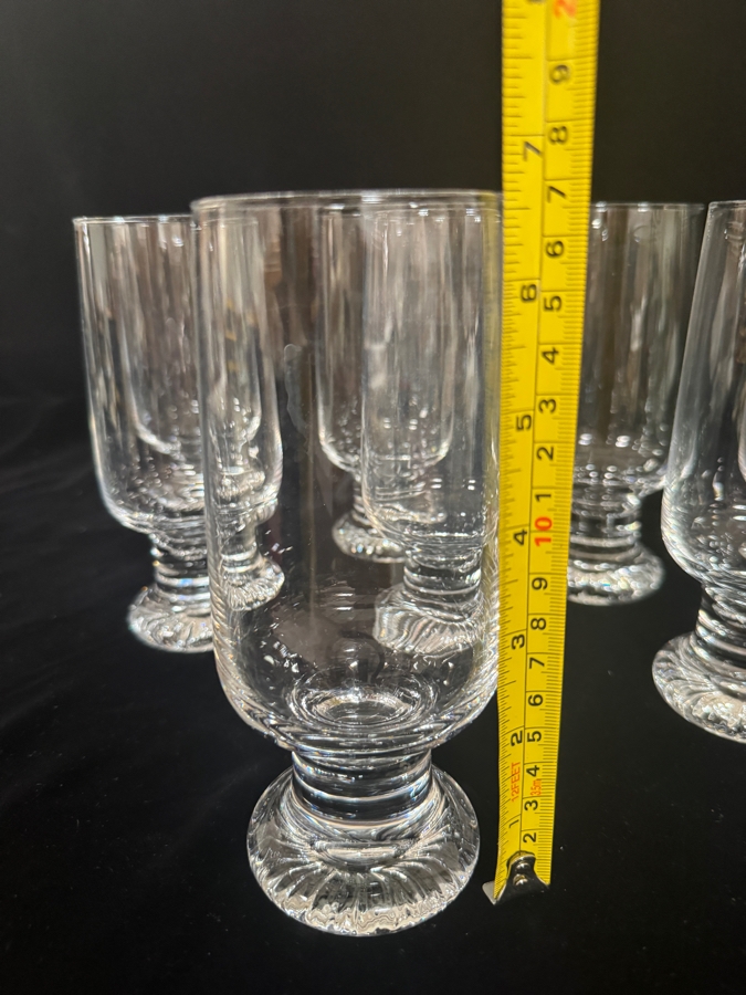 Set Of 7 Iittala Tapio Wirkkala 'Joiku' Finnish Mid-Century Modern Crystal Beer Highball Glasses 6.5'H [Photo 5]