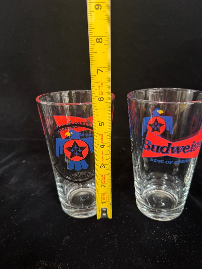 Set of 3 Budweiser USAF Thunderbirds Pint Beer Glasses 6'H [Photo 5]