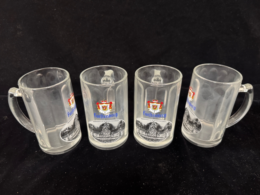 Set of 4 Vintage German Furstenberg Donauquelle Beer Mugs 4.75'H [Photo 2]