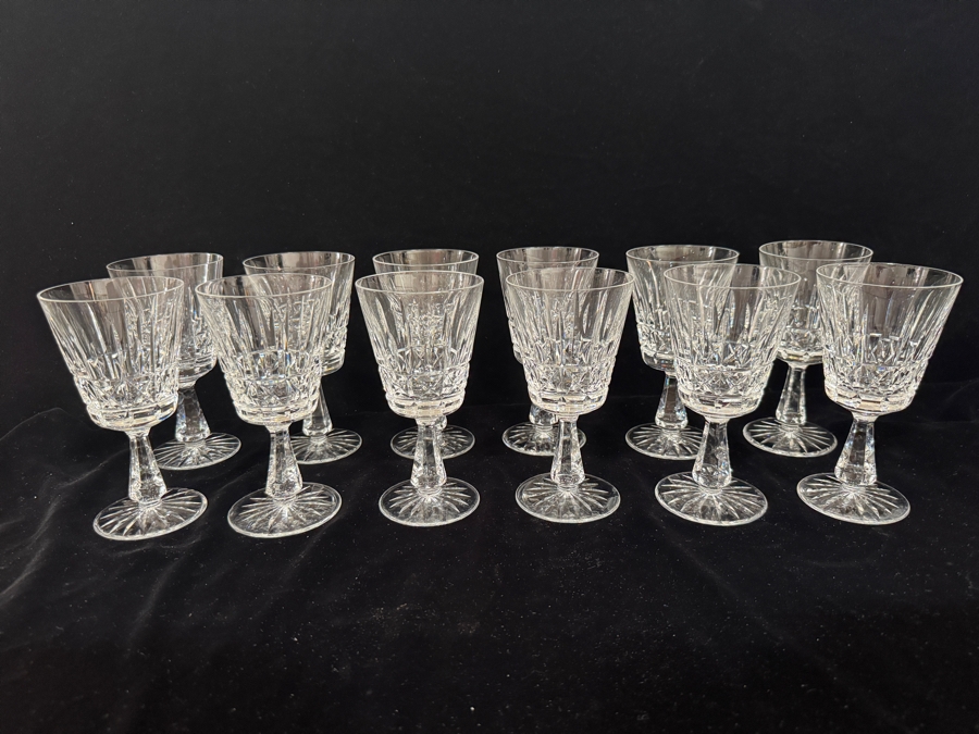 Set of 12 Vintage Waterford Crystal Kylemore Water Goblets / Wine Glasses 6.75'H [Photo 2]