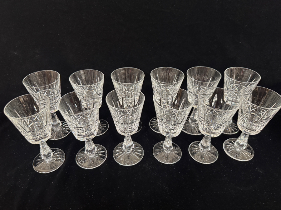 Set of 12 Vintage Waterford Crystal Kylemore Claret Wine Glasses 5.8'H [Photo 3]