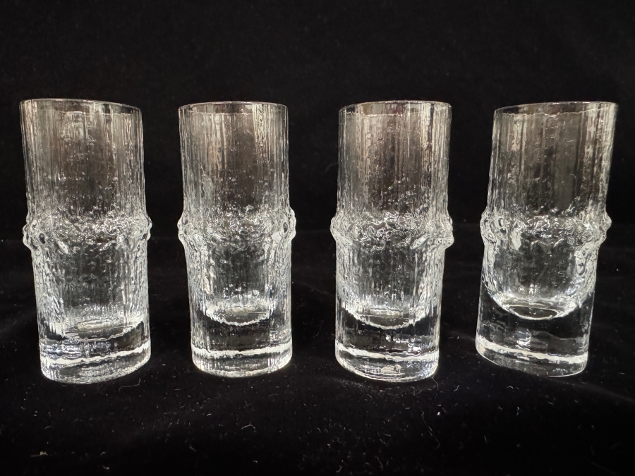 Vintage MCM Iittala Niva Cordial Shot Glasses Tapio Wirkkala Finland 3'H [Photo 2]
