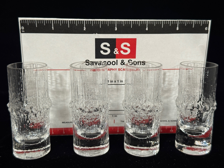Vintage MCM Iittala Niva Cordial Shot Glasses Tapio Wirkkala Finland 3'H [Photo 6]