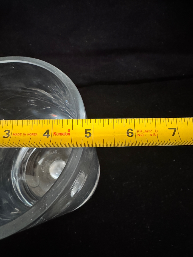 Vintage Krosno Poland Large Clear Glass 8x5 Cylinder Vase Teardrop Bubble Bottom [Photo 5]