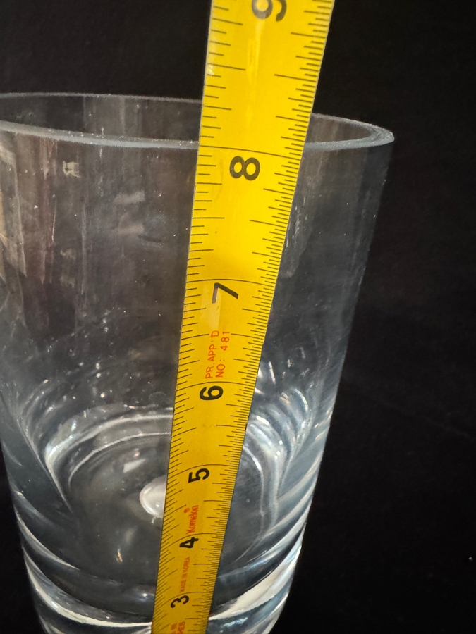 Vintage Krosno Poland Large Clear Glass 8x5 Cylinder Vase Teardrop Bubble Bottom [Photo 6]