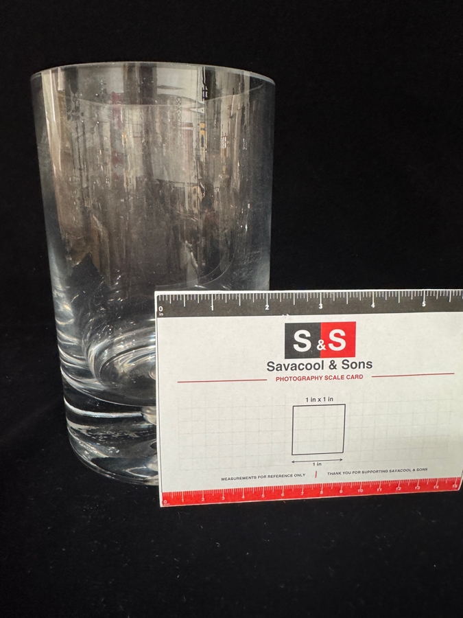 Vintage Krosno Poland Large Clear Glass 8x5 Cylinder Vase Teardrop Bubble Bottom [Photo 7]